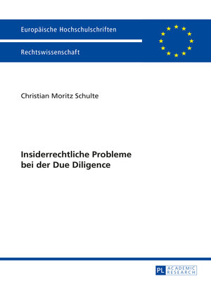 cover image of Insiderrechtliche Probleme bei der Due Diligence